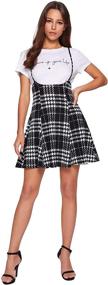 img 1 attached to DIDK Women's Flared A Line Suspender Skirt with High Waist and Stylish Ruffle Hem