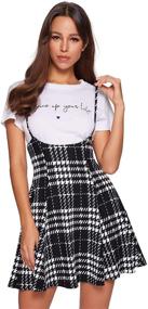 img 4 attached to DIDK Women's Flared A Line Suspender Skirt with High Waist and Stylish Ruffle Hem