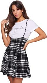 img 2 attached to DIDK Women's Flared A Line Suspender Skirt with High Waist and Stylish Ruffle Hem