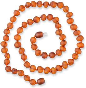 img 4 attached to Authentic Baltic Amber Necklace - Hand-Crafted Raw Amber Beads Strung Between Knots - Premium European Natural Jewelry