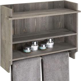 img 4 attached to MyGift Wall Mounted 3 Tier Bathroom Organizer