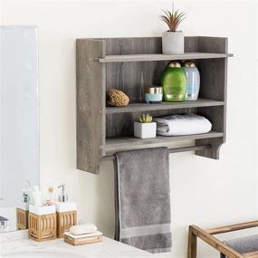 img 3 attached to MyGift Wall Mounted 3 Tier Bathroom Organizer