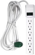 🌿 go green power inc. gg-16103m-12 gg-16103m-12bk 6-outlet surge protector cord in white = 🌿 компания go green power inc. gg-16103m-12 gg-16103m-12bk 6-розеточный защитный удлинитель с подавлением импульсных помех, белого цвета. логотип