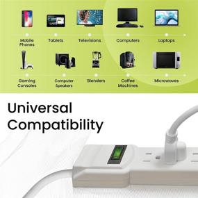 img 2 attached to 🌿 Go Green Power Inc. GG-16103M-12 GG-16103M-12Bk 6-Outlet Surge Protector Cord in White = 🌿 Компания Go Green Power Inc. GG-16103M-12 GG-16103M-12Bk 6-розеточный защитный удлинитель с подавлением импульсных помех, белого цвета.