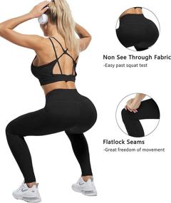 img 2 attached to CHRLEISURE Women's High Waisted Yoga Pants with Pockets - Tummy Control Workout Running Leggings