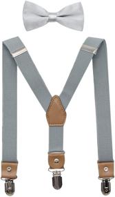 img 4 attached to 👦 Stylish Bioterti Suspenders and Bow Tie: Adjustable for Toddler Boys with Strong Clips