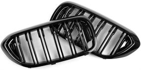 img 2 attached to 🚘 Enhance Your BMW 5 Series G30: SNA G30 Grille, Front Kidney Grill Compatible for 2017-2020 (ABS Double Slats Gloss Black Grills, 2-pc Set)