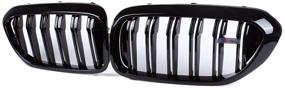 img 3 attached to 🚘 Улучшите свой BMW 5 Серии G30: решетка SNA G30, передняя решетка для 2017-2020 гг. (решетки ABS Double Slats, глянцевый черный, 2 шт.)