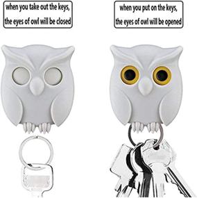 img 3 attached to 🦉 Skyseen Night Owl Magnetic Wall Key Holder - Effortless Mounting, Black