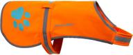 safetypup xd soft-shell waterproof dog vest: high-visibility, reflective jacket with cozy fleece lining. perfect for cooler climates. blaze orange fabric safeguards your pup in hunting areas & off-leash activities. logo