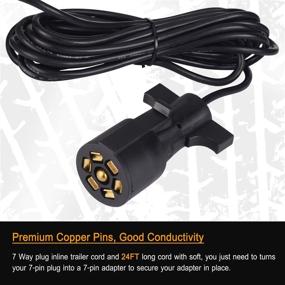 img 3 attached to 🚚 Linkitom Magnetic LED Trailer Towing Light Kit - 24ft Cable, 7 Pin Plug, IP68 Waterproof, DOT Approved