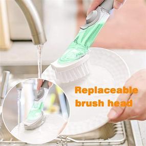 img 1 attached to 🧽 Loteaf Non-Scratch Dish Wand Refills Sponge - 1 Dish Wand and 7 Replacement Heads: Upgraded Heavy-Duty Dishwashing Wand Sponge for Effective Kitchen Sink Cleaning Brush