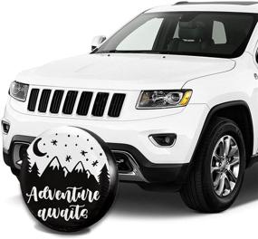 img 1 attached to 🚀 Adventure Awaits Waterproof Spare Tire Cover - UV Sun & Dust-Proof Wheel Tire Cover for Jeep, Trailer, RV, SUV and More (14 Inch)