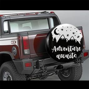 img 3 attached to 🚀 Adventure Awaits Waterproof Spare Tire Cover - UV Sun & Dust-Proof Wheel Tire Cover for Jeep, Trailer, RV, SUV and More (14 Inch)