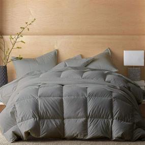img 4 attached to 🛏️ Kotton Culture Oversized King Comforter - 600 Thread Count Cotton Shell, 300 GSM Microfiber Fill Winter Duvet Insert - Silver, Box Stitch & Corner Tabs - Down Soft & Fluffy