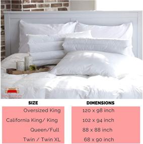 img 3 attached to 🛏️ Kotton Culture Oversized King Comforter - 600 Thread Count Cotton Shell, 300 GSM Microfiber Fill Winter Duvet Insert - Silver, Box Stitch & Corner Tabs - Down Soft & Fluffy