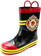 👩 fireman firefighter rain boots: perfect costume style for boys and girls (toddler/little kid) logo