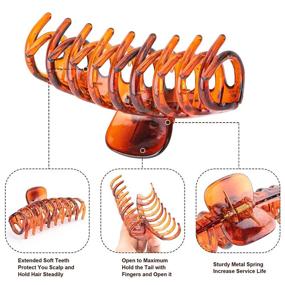 img 1 attached to Большие заколки с клешней для волос: 6 шт. Подарок для женщин и девочек | Французский дизайн бабочек для толстых, тонких, курчавых или прямых волос (6 цветов)🦋