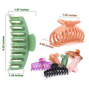 img 3 attached to Большие заколки с клешней для волос: 6 шт. Подарок для женщин и девочек | Французский дизайн бабочек для толстых, тонких, курчавых или прямых волос (6 цветов)🦋