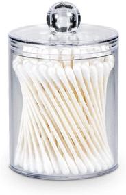 img 4 attached to 🧼 AXX Qtip Dispenser Apothecary Jars - Clear Plastic Bathroom Storage Canister for Cotton Swabs, Balls, and Rounds