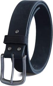 img 3 attached to Leather Genuine Belts（1½ Jeereal Reddish Men's Accessories in Belts