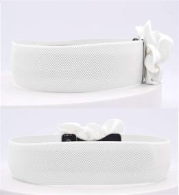 img 3 attached to Fashion Double Flowers Adjustable Elastic Women's Accessories in Belts