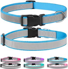 img 4 attached to Stay safe and stylish with Suncliff Reflective Personalized Dog Collars – Customized with Name and Number for Dogs of All Sizes