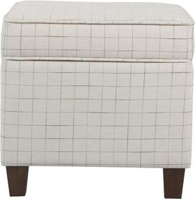 img 3 attached to 🏠 HomePop Natural Windowpane Square Storage Ottoman: Lift Off Lid and Convenient Storage Solution