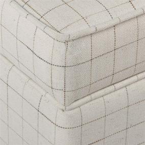 img 1 attached to 🏠 HomePop Natural Windowpane Square Storage Ottoman: Lift Off Lid and Convenient Storage Solution