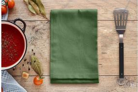 img 3 attached to 🍽️ WHITEWRAP Pack of 12 Kitchen Dish Towels: 100% Natural Ring Spun Cotton, Soft, Absorbent, Quick Dry, Reusable - 18" x 28", Green