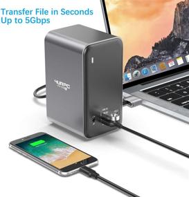 img 2 attached to 🔌 Ultimate USB C Dual Monitor Docking Station for MacBook Pro Air - 13 Ports, 4K Resolution, Thunderbolt 3, 100W PD, RJ45, 6USB, USB-C Audio