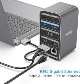 img 1 attached to 🔌 Ultimate USB C Dual Monitor Docking Station for MacBook Pro Air - 13 Ports, 4K Resolution, Thunderbolt 3, 100W PD, RJ45, 6USB, USB-C Audio