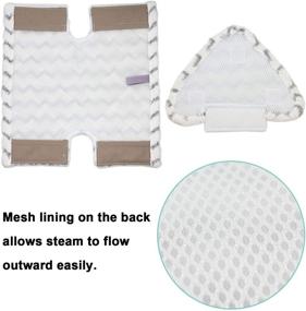 img 1 attached to 🧼 Set of 3 Touch-Free Steam Mop Pads + 3 Triangle Dirt Grip Washable Pads - Compatible with Shark Lift-Away Pro & Genius Steam Pocket Mop System S3973 S3973D S5002 S5003 S6001 S6002 S6003 - Part P184WQ & P182W