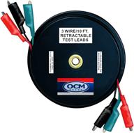 🔌 high-strength ocm retractable test leads - 18 gauge copper wire, alligator clips, durable case for electrical testing logo