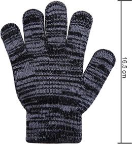 img 3 attached to Cooraby Knitted Stretchy Fingers Assorted Boys' Accessories at Cold Weather
