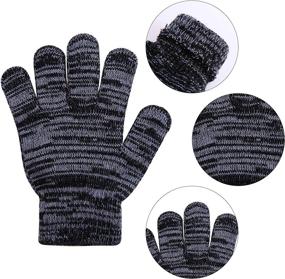 img 2 attached to Cooraby Knitted Stretchy Fingers Assorted Boys' Accessories at Cold Weather