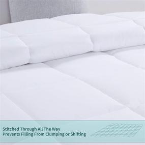 img 1 attached to HOMBYS Oversized King Comforter 120x120 - Lightweight All-Season Down Alternative Comforter, White Quilted Duvet Insert with 8 Corner Tabs, Microfiber Comforter (White, Oversized King 120x120)