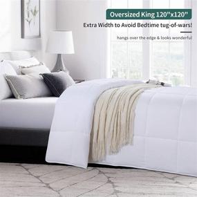 img 3 attached to HOMBYS Oversized King Comforter 120x120 - Lightweight All-Season Down Alternative Comforter, White Quilted Duvet Insert with 8 Corner Tabs, Microfiber Comforter (White, Oversized King 120x120)