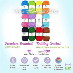 img 3 attached to 🧶 Mira HandCrafts Acrylic Yarn Skeins - 12 Multicolor Bulk Pack for Knitting and Crochet - Large 1.76 Oz (50g) Each - Complete Starter Kit with Colorful Craft Ideas and 7 Ebooks Including Yarn Patterns