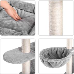 img 1 attached to 🐱 Premium Multi-Level Cat Tree Condo Furniture – XL Size with Sisal-Covered Scratching Posts, 2 Spacious Plush Condos, 2 Cozy Perch Hammocks, Smoky Gray color – Model MPJ031G