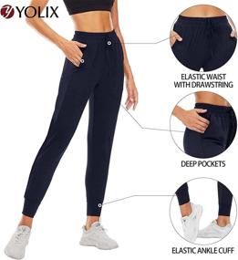 img 2 attached to 👖 YOLIX 2 Pack Black Sweatpants for Women: Comfy Joggers with Pockets for Yoga, Lounge, and Workouts