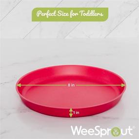 img 3 attached to WeeSprout Bamboo Toddler Plates Dinnerware: Eco-friendly, Safe, and Stylish!