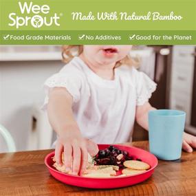 img 1 attached to WeeSprout Bamboo Toddler Plates Dinnerware: Eco-friendly, Safe, and Stylish!