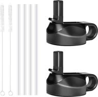 anweego 2 pack straw lid wide mouth: upgrade your hydro flask with bpa-free accessories - includes 4 straws and 2 cleaning brushes логотип