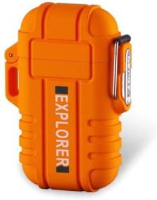 img 4 attached to 🔥 Waterproof Windproof Dual Arc Plasma Electric Rechargeable Flameless Lighter for Camping, Hiking, Skiing, Outdoor Adventure (Orange)
