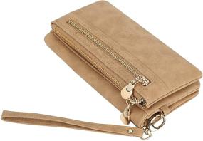 img 1 attached to 👜 Women's Leather Wristlet Clutch with Pocket for Handbags & Wallets