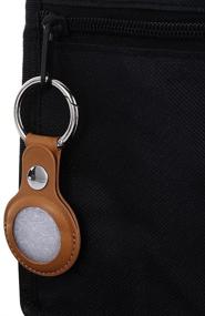 img 1 attached to WINSINN AirTag Finder Case, Protective Imitation Leather Cover with Keychain, Anti-Scratch Skin Compatible with AirTags 2021 (Brown, Dual Hole, 2 Pack)