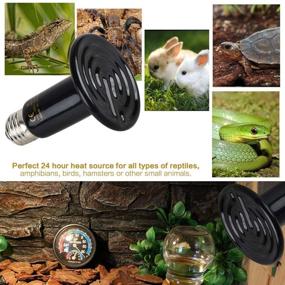 img 2 attached to 🐍 BOEESPAT 60W/100W/150W 3 Pack Ceramic Heat Emitter Bulb for Reptile Heat Lamp, Brooder Coop Pet - No Light, No Harm for Amphibians, Hamsters, Snakes, Birds, Poultry, Chicken Coop Habitats (Black)