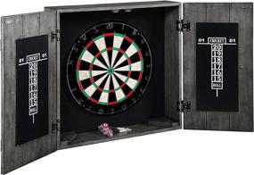 img 2 attached to 🎯 Hathaway Drifter Solid Wood Dartboard & Cabinet Set: A Classic Addition to Your Home Bar