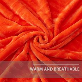 img 1 attached to Luxurious Softhug Throw Blanket: Super Soft Fleece Microfiber for Cozy Comfort 🔥 - Ideal for Couch, Bed, Car, Living Room - Vibrant Orange, 50'' x 60''
